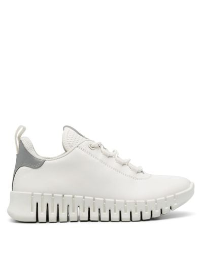 Ecco Gruuv Leather Sneakers - White