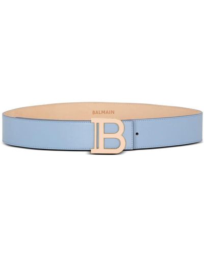 Balmain B-plaque Leather Belt - Blue