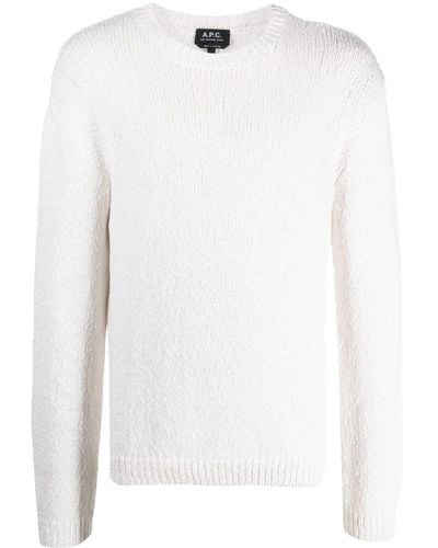 A.P.C. Pull en maille à col rond - Blanc