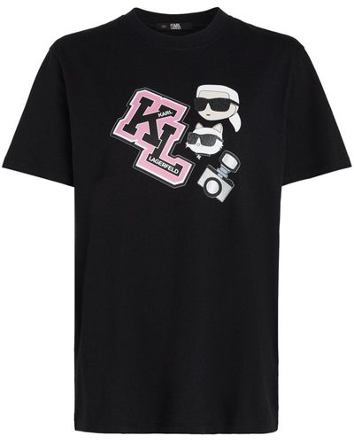 Karl Lagerfeld T-shirt Met Print - Zwart
