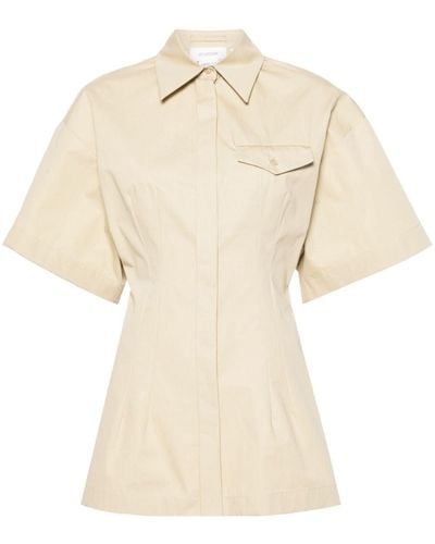 Sportmax Short-sleeves Cotton Shirt - Natural