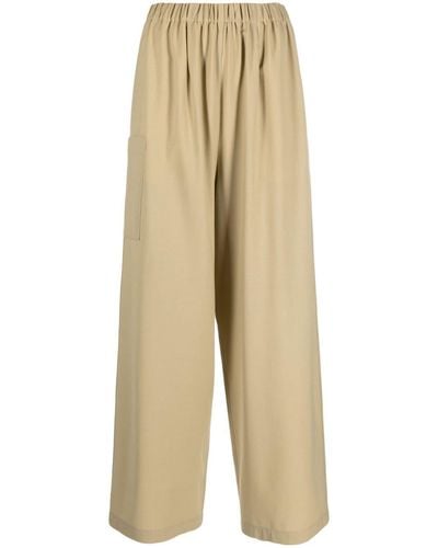 Moncler Mid-rise Wide-leg Pants - Natural