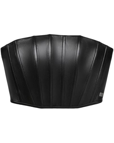 Marc Jacobs Strapless Leather Corset Top - Black