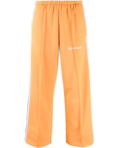 Palm Angels Side-stripe Cropped Track Trousers - Orange