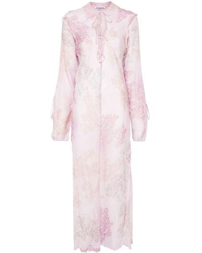 Acne Studios Chiffon Seasonal-print Dress - Pink