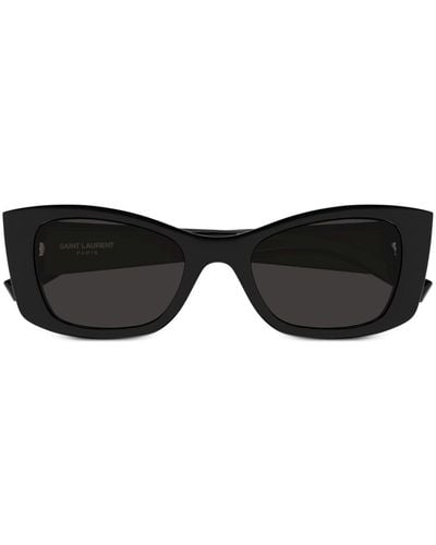 Saint Laurent Slp Rectangle-frame Sunglasses - Black