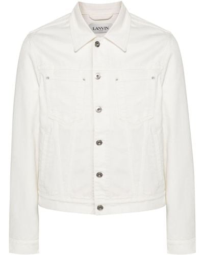 Lanvin Veste en jean à patch logo - Blanc