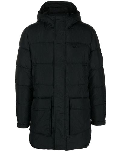 Calvin Klein フーデッド パデッドジャケット - ブラック