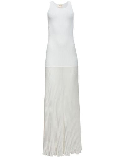 Khaite Nivea Pleated Maxi Dress - White