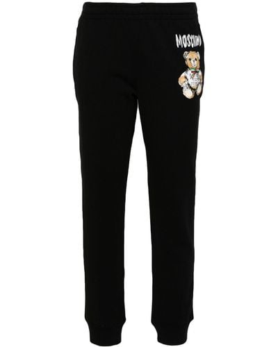 Moschino Pantalones de chándal con estampado Teddy Bear - Negro