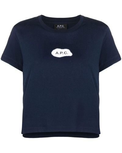 A.P.C. Astoria T-Shirt mit Logo-Print - Blau