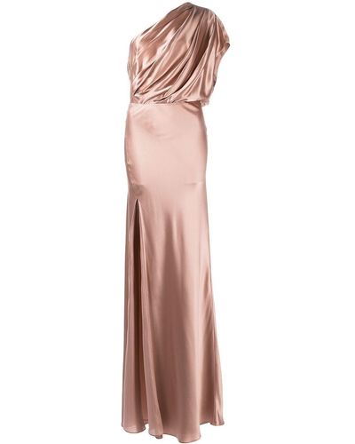 Michelle Mason Asymmetric Open Back Gown - Multicolor