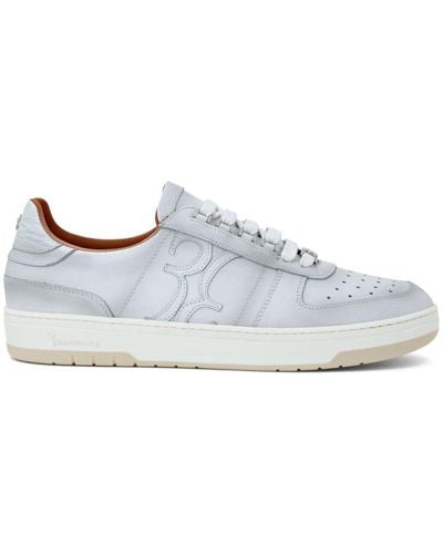 Billionaire Croc-effect Leather Low-top Trainers - White