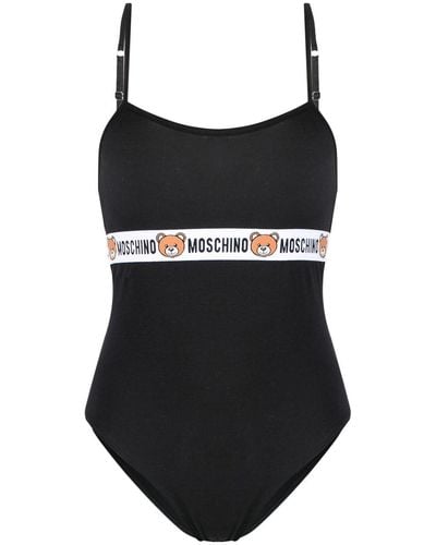 Moschino Logo-underband Stretch Bodysuit - Black