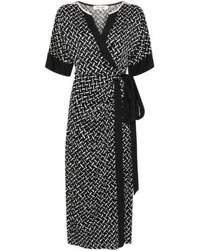 Diane von Furstenberg Dorothea Kleid mit abstraktem Print - Schwarz