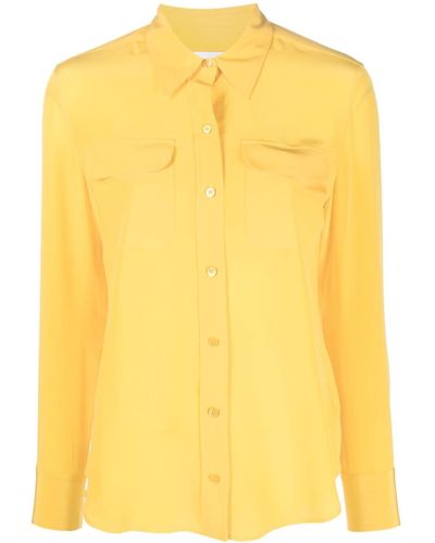 Equipment Long-sleeve Silk Shirt - Yellow
