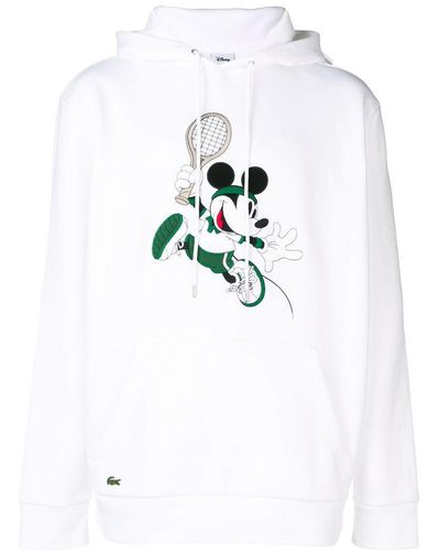 Lacoste Mickey Mouse Pullover Hoodie - White