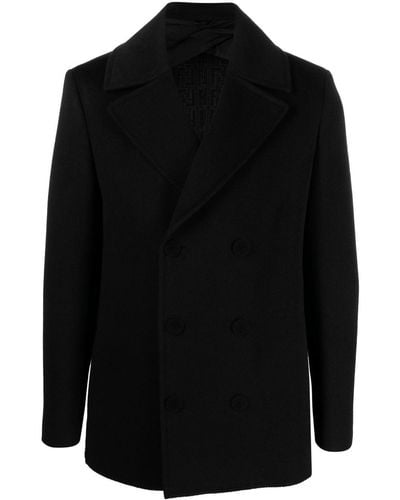 Fendi Double-breasted Wool Coat - Black