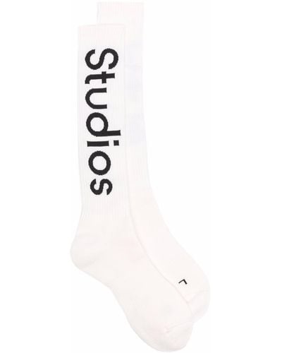 Acne Studios Intarsia-knit Ankle Socks - White