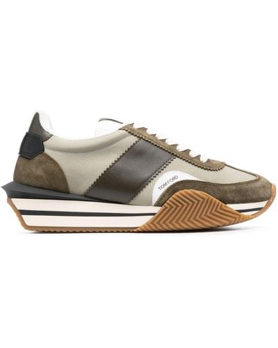 Tom Ford Logo-patch Sneakers - Green