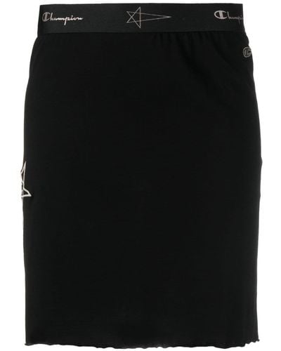Rick Owens X Champion Logo-embroidered Straight Skirt - Black
