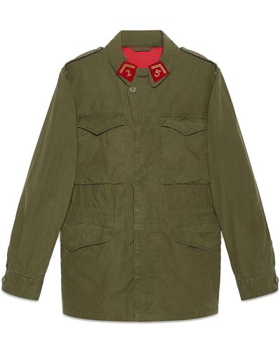 Gucci Coated Parka With Logo - Green