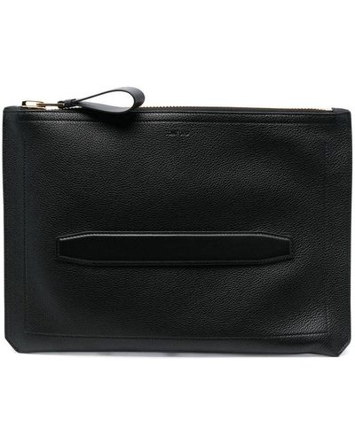 Tom Ford Debossed-logo Leather Laptop Case - Black