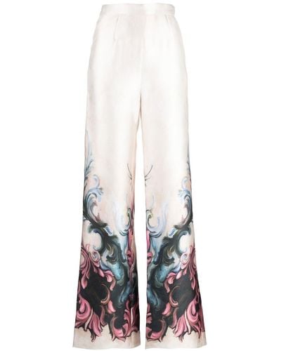 Saiid Kobeisy Embroidered Wide-leg Trousers - White
