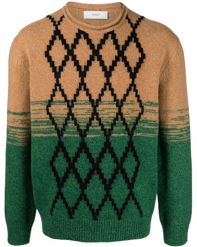 Pringle of Scotland Argle-knit Crew-neck Sweater - Green
