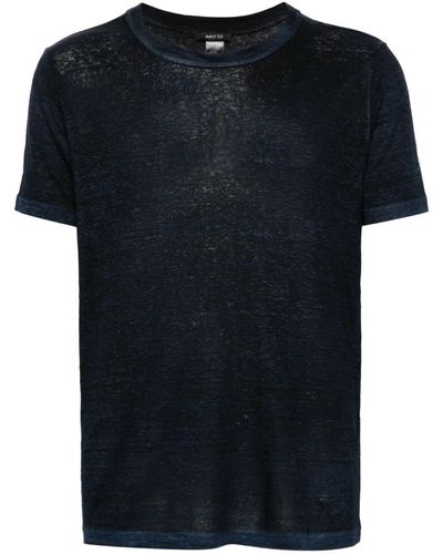 Avant Toi Crew-neck Linen T-shirt - Black