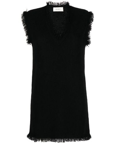 Lisa Yang Mini-jurk Met Franje Afwerking - Zwart