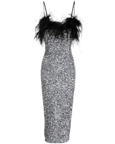 Rachel Gilbert Camisole-Kleid mit Pailletten - Grau