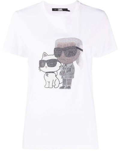 Karl Lagerfeld T-shirt Ikonik Karl & Choupette - Blanc