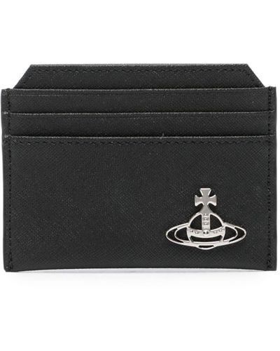 Vivienne Westwood Logo Leather Credit Card Case - Black