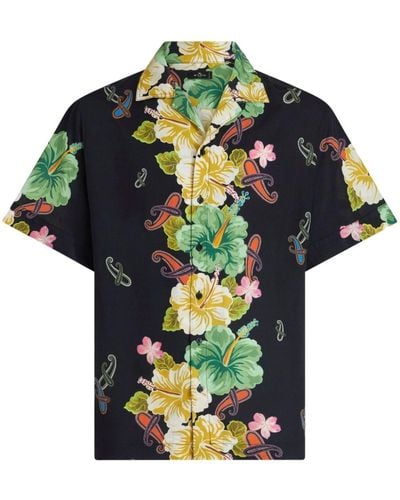 Etro Hemd mit Blumen-Print - Grün