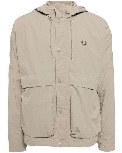 Fred Perry Embroidered-logo Jacket - Natural