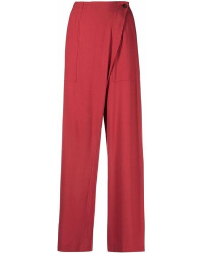 Societe Anonyme Side-buttoned Straight Trousers - Red