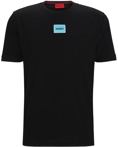 HUGO T-shirt à logo appliqué - Noir