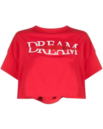 Undercover Slogan-print Cut-out T-shirt - Red