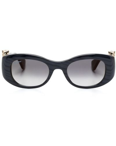 Cartier Panthère De Cartier Rectangle-frame Sunglasses - Grey