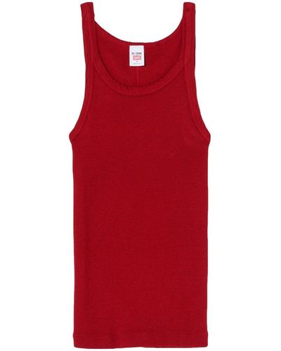 RE/DONE Ribbed Sleeveless Tank Top - Red
