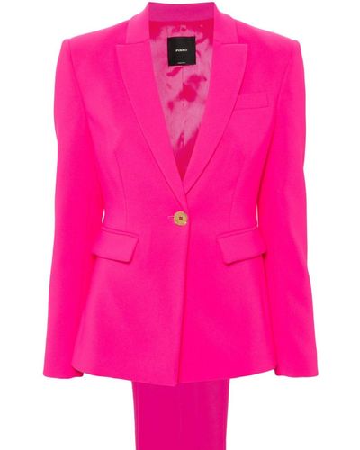 Pinko Einreihiger Anzug aus Krepp - Pink