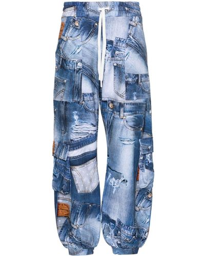 Chiara Ferragni Hose mit Jeans-Print - Blau