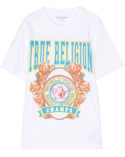 True Religion T-shirt en coton à logo imprimé - Blanc