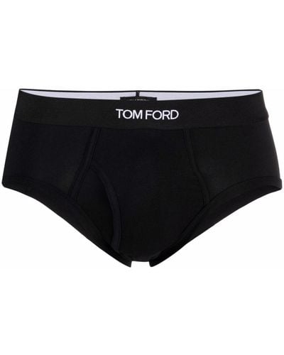 Tom Ford Logo-waistband Briefs - Black