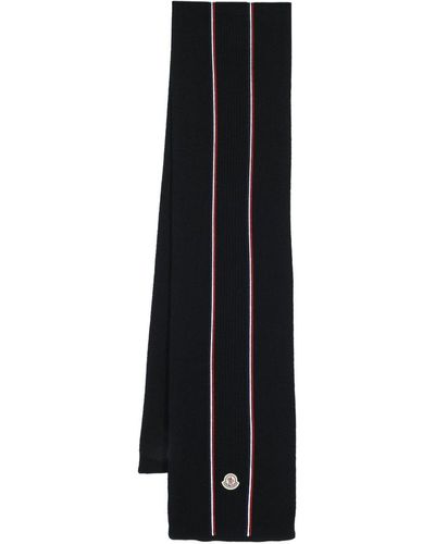 Moncler ロゴパッチ スカーフ - ブラック