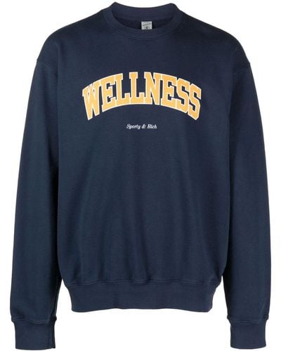 Sporty & Rich Sweater Met Tekst - Blauw