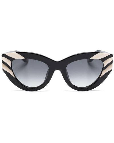 Roberto Cavalli 3d-detail Cat Eye-frame Sunglasses - Black