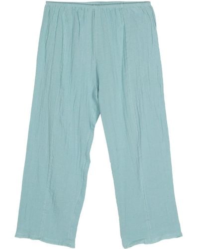 Baserange Crinkled Cropped Pants - Blue