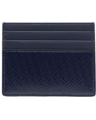 Fendi Porte-cartes à motif FF monogrammé - Bleu